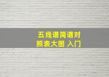 五线谱简谱对照表大图 入门